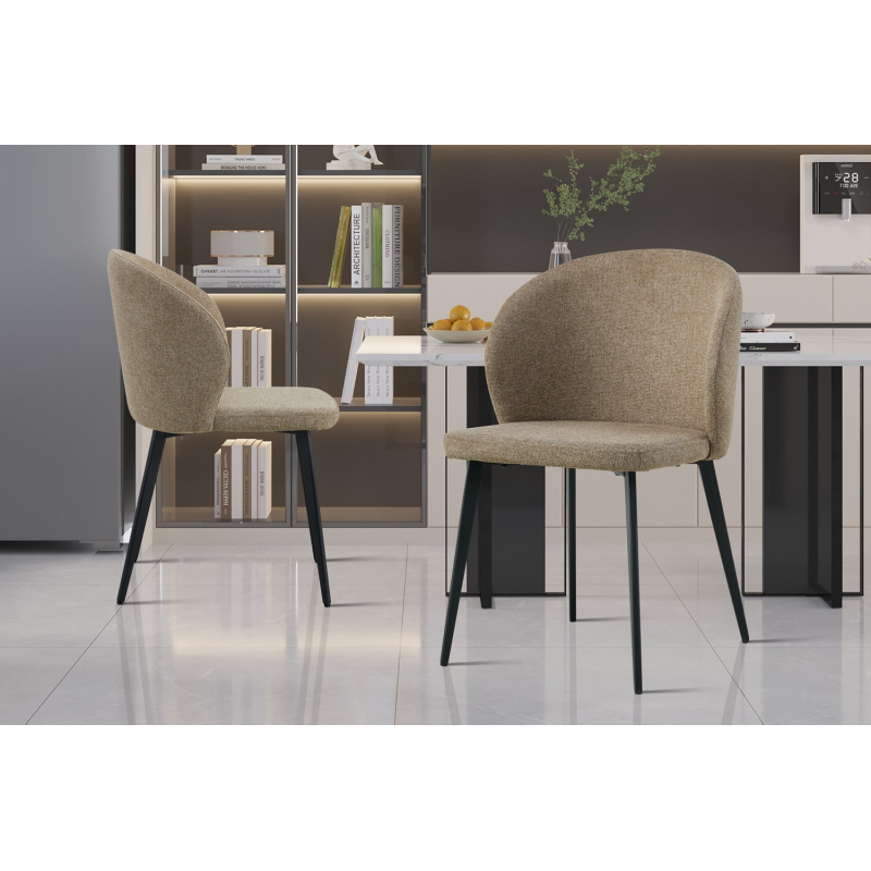 Chaise 'Toledo' Tissu Sable - Élégante et Confortable | Meubles