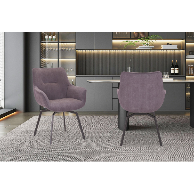 Chaise Modest pivotant en velours côtelé gris - Élégance et confort