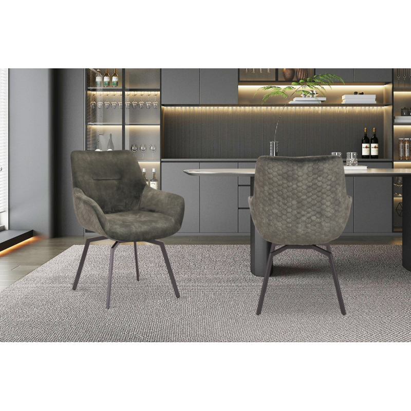 Chaise Modest Pivotant Velours Vert - Confort et Élégance