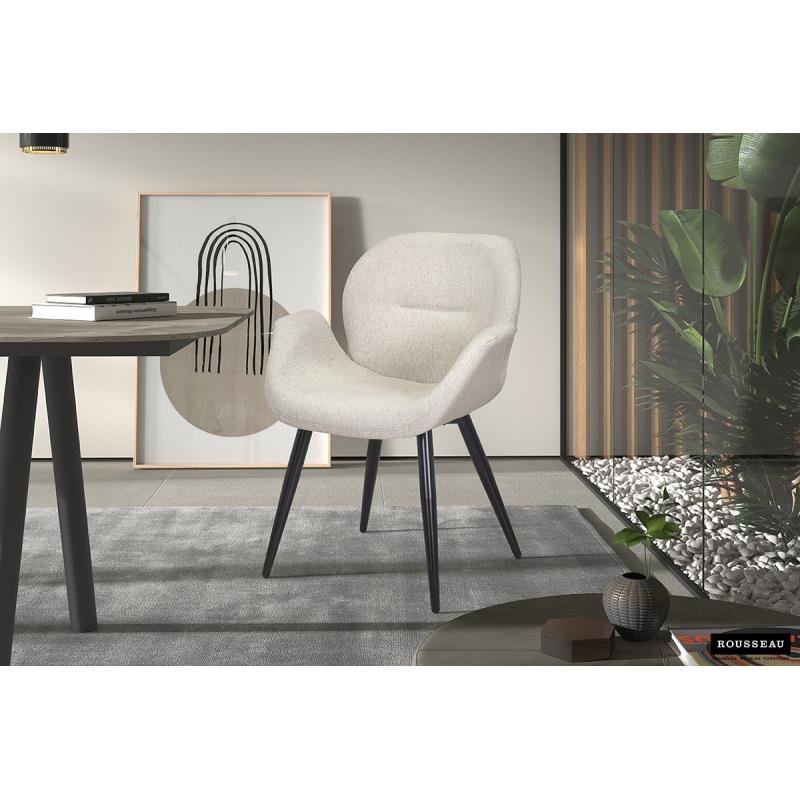 Chaise 'Maxim' Tissu Beige - Élégante et Confortable