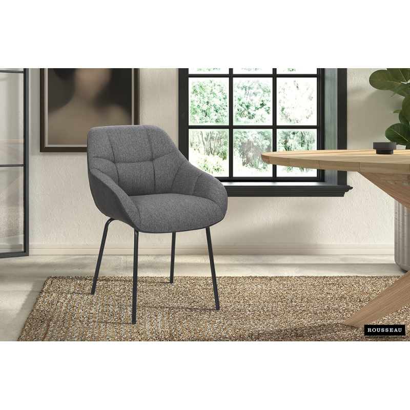 Chaise 'Sem' en tissu gris - Meubles modernes et élégants