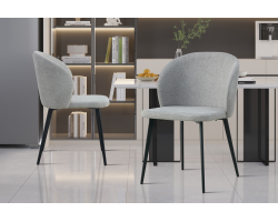 Chaise 'Toledo' Tissu Gris Clair - Élégance et Confort | Meubles