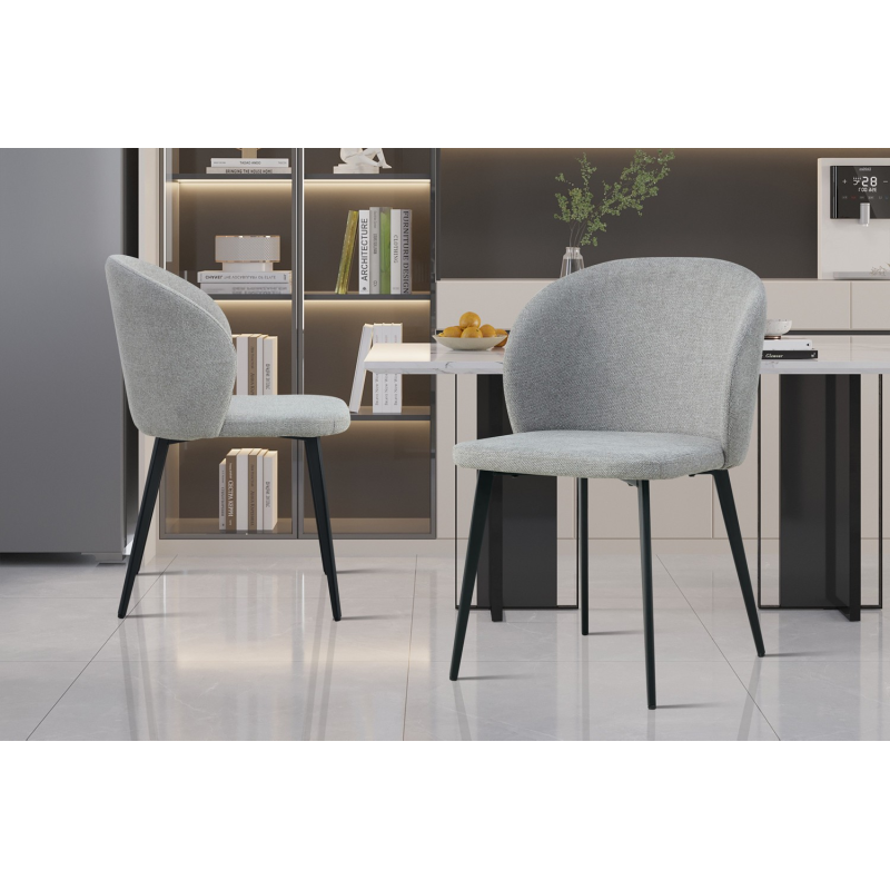 Chaise 'Toledo' Tissu Gris Clair - Élégance et Confort | Meubles