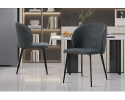 Chaise 'Toledo' Tissu Gris Foncé - Élégance et Confort