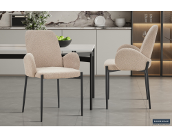 Chaise Bilbao Bouclé Sable - Meubles Contemporains et Élégants