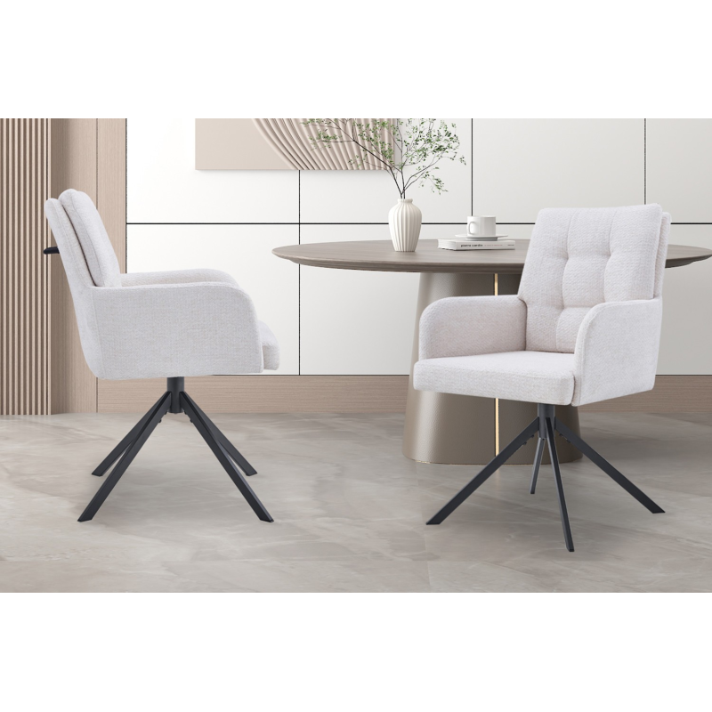 Chaise Granada Pivotant à 0 - Tissu Davis Bliss 75-02 Ecru | Meubles