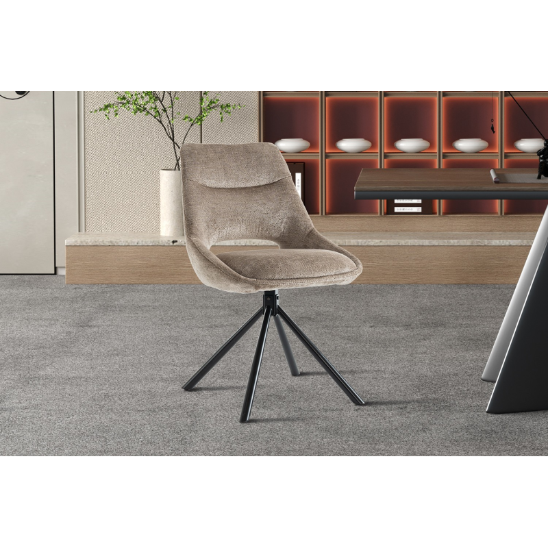 Chaise 'Dante' Tissu Taupe | Confort et Élégance