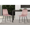 Chaise Willis en velours rose - Élégance et confort