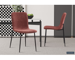 Chaise Alice bouclé rose - Élégance et confort