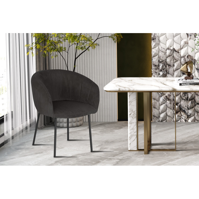 Chaise Sevilla Corduroy Fabb Hyper 16 Gris - Élégance et confort