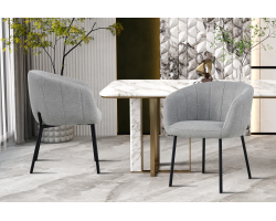 Chaise 'Sevilla' Tissu Gris Clair - Élégance et Confort