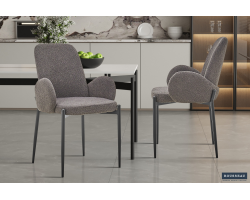 Chaise Bilbao Bouclé Gris - Élégance et confort