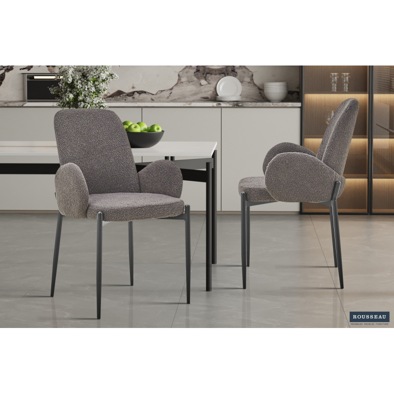Chaise Bilbao Bouclé Gris - Élégance et confort