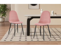 Chaise 'Boy' Velours Rose - Élégance et Confort