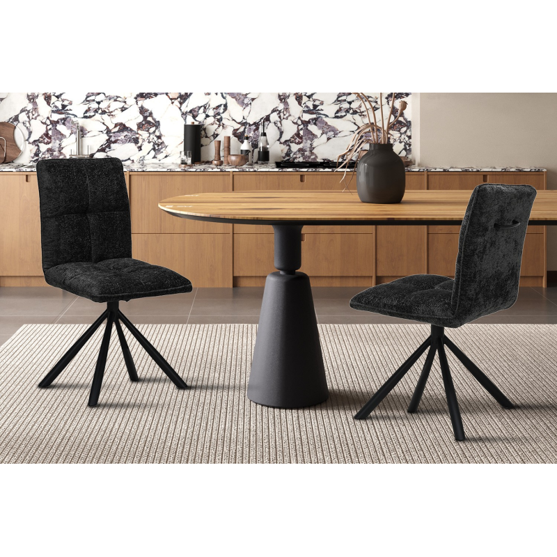 Chaise 'Jack' Pivotante à 0 Tissu Gris Foncé - Confort et Élegance