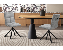 Chaise 'Jack' Pivotant à 0 en Tissu Gris Clair - Design Moderne