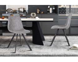 Chaise 'Emma' PU Gris Foncé - Élégance et Confort