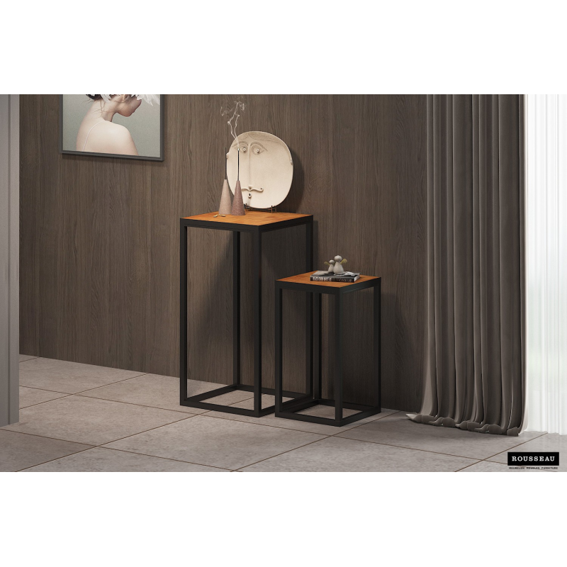 Table d'appoint 'Madeira' en bois de manguier - Set de 2 tables élégantes