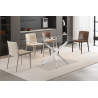 Table 'Lasi' 160 cm en verre avec pieds chromés - Élégance moderne