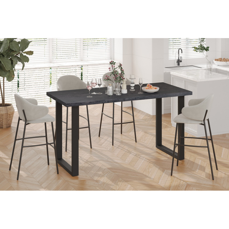 Table de comptoir 'Alexander' 180 cm - Meubles en MDF brun foncé