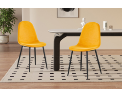 Chaise 'Boy' Velours Jaune - Élégante et Confortable