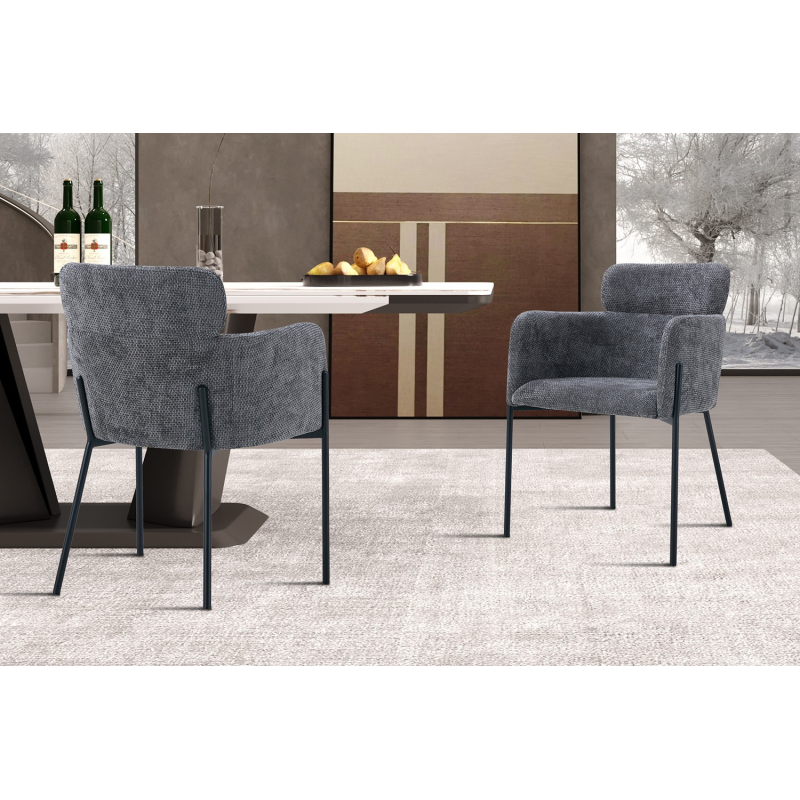 Chaise 'Naomi' Tissu Gris - Élégance et Confort