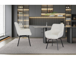 Chaise 'Modest' pivotante en tissu Fabb Raven 22 écru - Confort et design