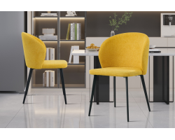 Chaise Toledo tissu jaune - Élégance et confort