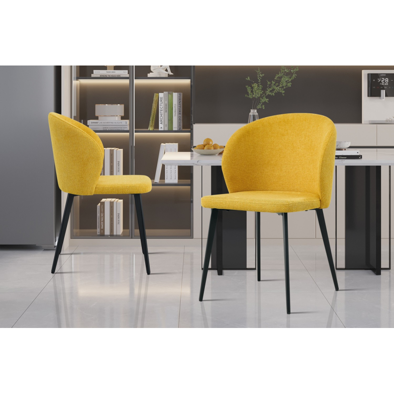 Chaise Toledo tissu jaune - Élégance et confort