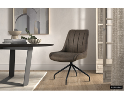 Chaise Avila pivotant en tissu brun gris - Design moderne et confort