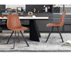 Chaise 'Emma' PU Cognac - Élégance et Confort