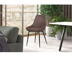 Chaise 'Mirano' PU Microfibre Brun – Élégance et Confort