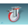 Roulette pivotante 80 mm - 130 Kg - Polyuréthane Rouge