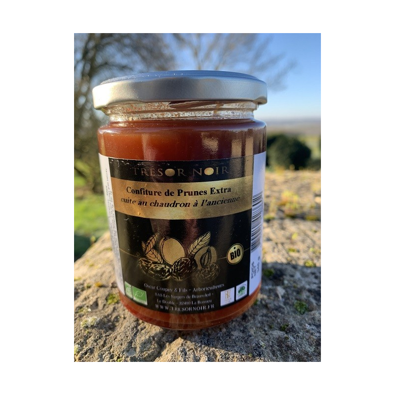 Confiture de prunes bio extra cuite au chaudron 345g - Saveurs d'antan