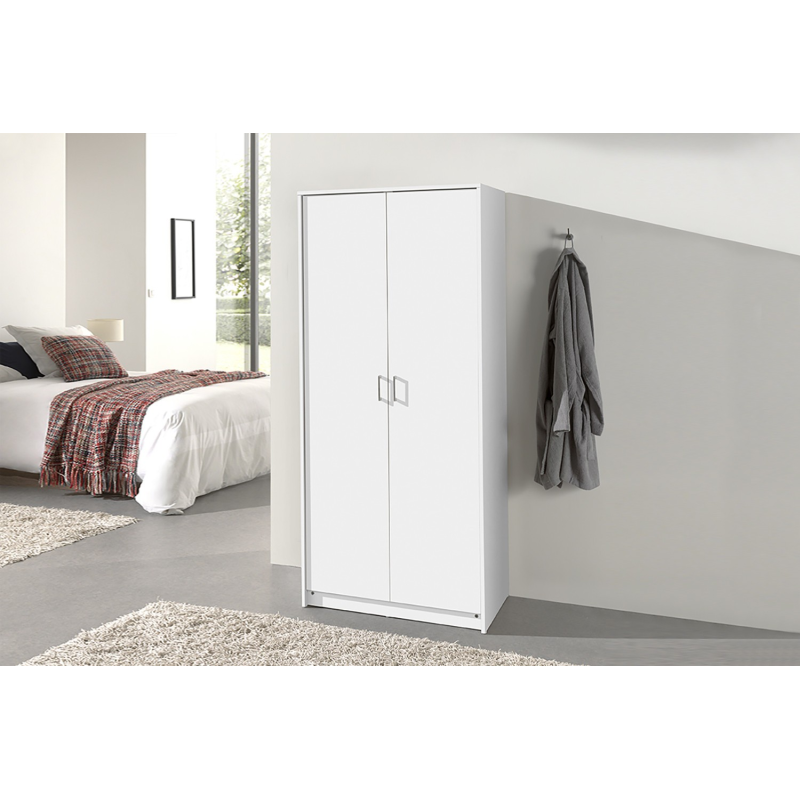 Armoires modernes | Armoire 'Ray' 2 portes Blanc