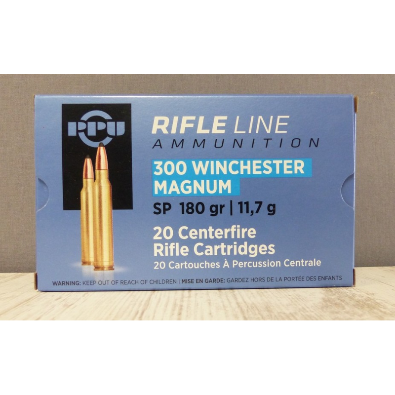 Munitions PPU 300 Win Mag, 180 gr SP - Tir et chasse