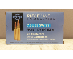 Munitions PPU 7,5x55, 174 gr FMJ BT - Tir de précision