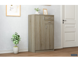 Commode 'Space' 2 portes 2 tiroirs Sonoma - Meubles modernes