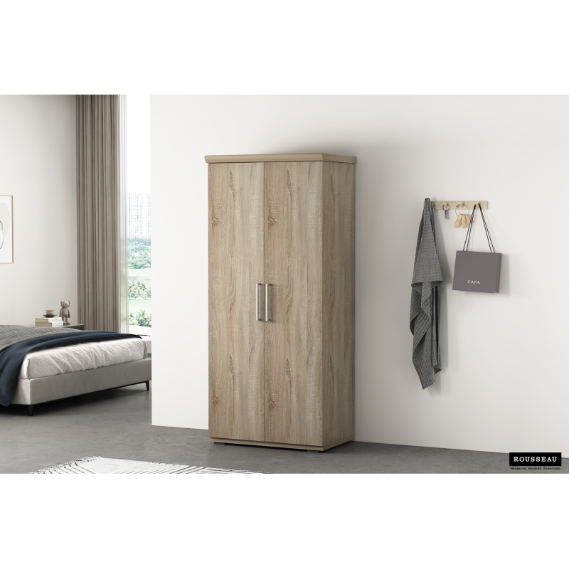 Armoire Mike 2 portes Sonoma - Élégance et fonctionnalité