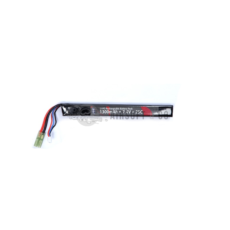 Batterie LiPo 7.4 V 1300 mAh 25C pour équipements sportifs
