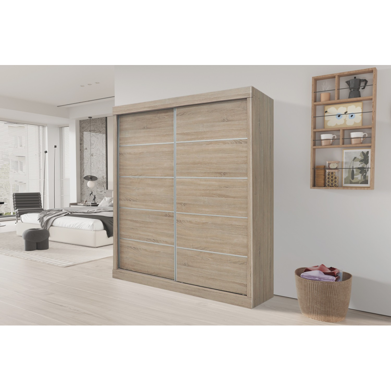 Armoire 'Mike' 2 Portes Coulissantes Sonoma - Meubles Modernes