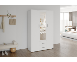 Armoire Marc 3 portes avec miroir blanc | Meubles élégants et pratiques