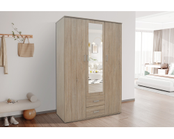 Armoire 'Marc' 3 portes avec miroir Sonoma – Meubles modernes