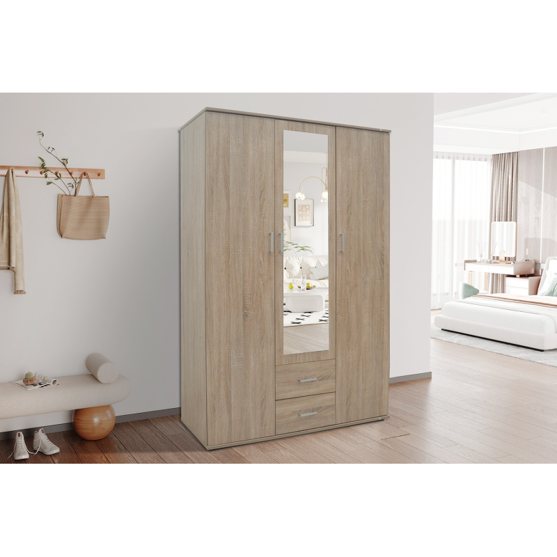Armoire 'Marc' 3 portes avec miroir Sonoma – Meubles modernes