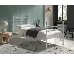 Lit 'Sacha' 90x200 avec sommier blanc - Modernité et confort