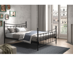 Lit Sacha 160x200 avec sommier noir – Design moderne et confort