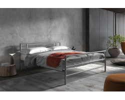 Lit Sandro 160x200 avec sommier gris - Mobilier moderne et durable