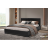 Lit Roma 160x200 avec sommier PU Noir - Meubles Haut de Gamme