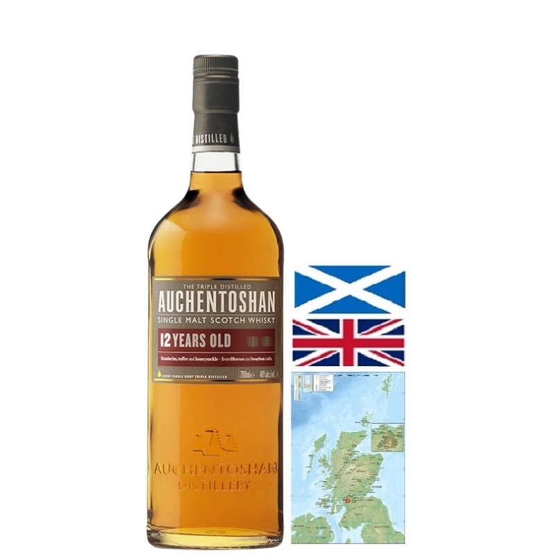 Auchentoshan 12 ans whisky single malt Lowlands 70 cl 40° - Dégustation raffinée