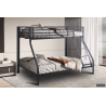 Lit superposé Trio en métal gris foncé - Meubles pratiques et modernes